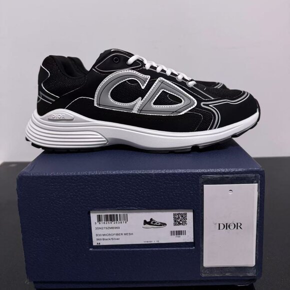 B30 MICROFIBER MESH969 Black/Silver Men‘s Snekaers - Picture 1 of 4